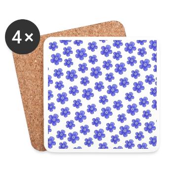 schöne frühlingsmode, natürliches Blumenmuster kle - Untersetzer (4er-Set) - Weiß - Vorne