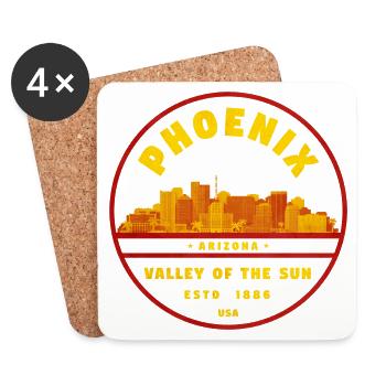 Phoenix Skyline: Valley of the Sun - Untersetzer (4er-Set) - Weiß - Vorne