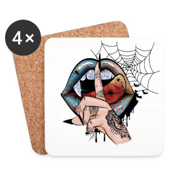 Vampire Halloween - Dessous de verre (lot de 4) - blanc - Devant