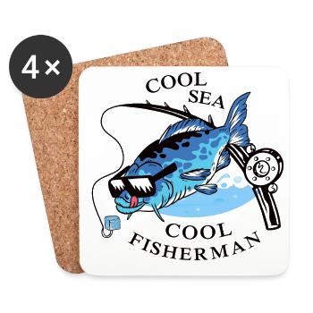 Cool anglers - Coasters (set of 4) - white - Front