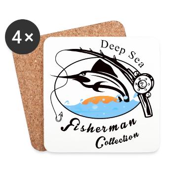 Pêcheurs en haute mer - Dessous de verre (lot de 4) - blanc - Devant