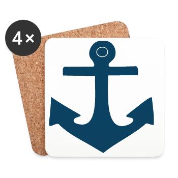 Ancre Allemagne du Nord Sailor Sailor Captain - Dessous de verre (lot de 4) - blanc - Devant