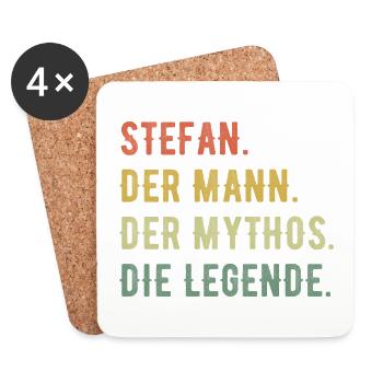Stefan Vorname Der Mann Der Mythos Die Legende - Untersetzer (4er-Set) - Weiß - Vorne