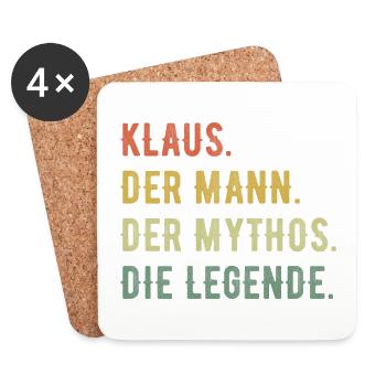 Klaus Vorname Der Mann Der Mythos Die Legende - Untersetzer (4er-Set) - Weiß - Vorne