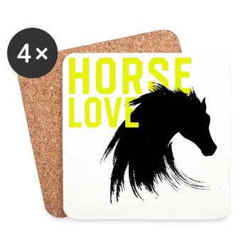 Reiten pferd horse love reitverein Pferdespruch mä - Dessous de verre (lot de 4) - blanc - Devant