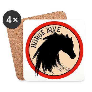 riding horse hobby sport horse love crest mane b - Coasters (set of 4) - white - Front