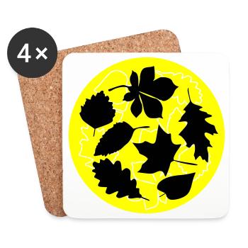 Feuilles circulaires d’automne - Dessous de verre (lot de 4) - blanc - Devant
