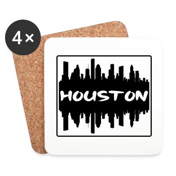 Houston Texas Usa Skyline Silhouette Travel Souven - Coasters (set of 4) - white - Front