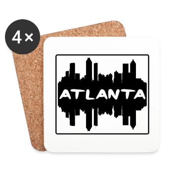 Atlanta Géorgie Usa Skyline Silhouette Voyage Souv - Dessous de verre (lot de 4) - blanc - Devant