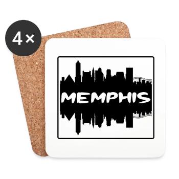 Memphis Tennessee Usa Skyline Silhouette Travel So - Coasters (set of 4) - white - Front