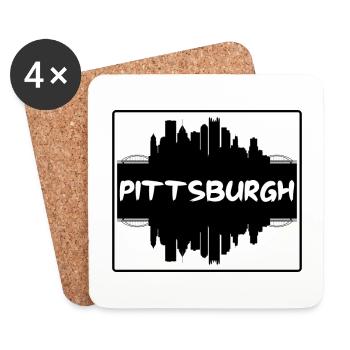Pittsburgh Pennsylvania Usa Skyline Silhouette Tra - Coasters (set of 4) - white - Front