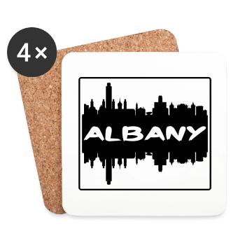 Albany New York Usa Skyline Silhouette Voyage Souv - Dessous de verre (lot de 4) - blanc - Devant