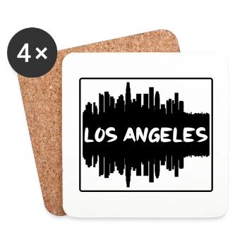 Los Angeles California Usa Skyline Silhouette Trav - Coasters (set of 4) - white - Front