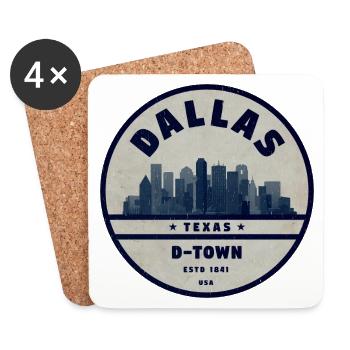 Dallas, Texas - Coasters (set of 4) - white - Front
