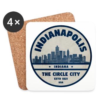 Indianapolis Skyline Kreisstadt - Untersetzer (4er-Set) - Weiß - Vorne