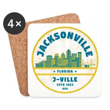 Jacksonville Skyline Crest - Untersetzer (4er-Set) - Weiß - Vorne