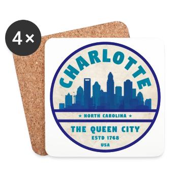 Charlotte USA - Coasters (set of 4) - white - Front