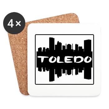 Toledo Ohio Usa Skyline Silhouette Reisesouvenir - Untersetzer (4er-Set) - Weiß - Vorne