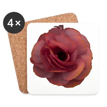 Rosa Rose Blütenpracht - Untersetzer (4er-Set) - Weiß - Vorne