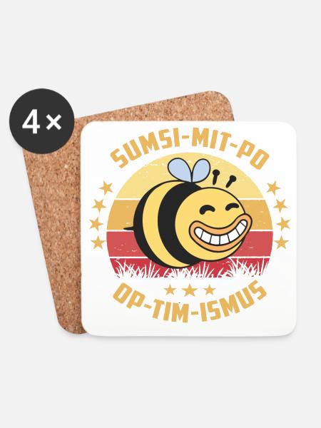 Optimismus oder Sumsi mit Po - Untersetzer (4er-Set) - Weiß