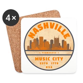 Nashville USA - Coasters (set of 4) - white - Front