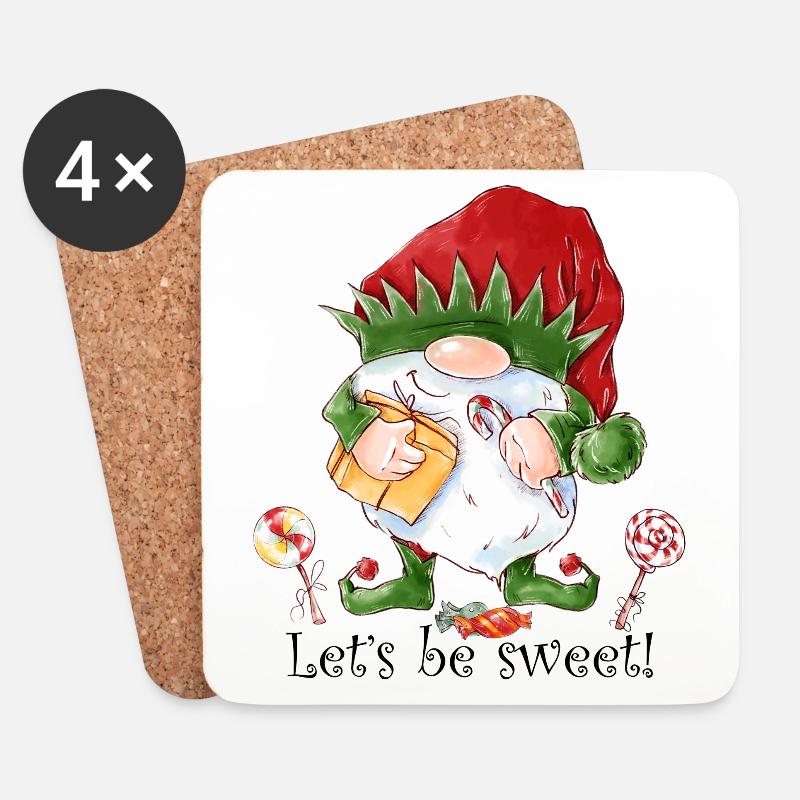 Let's be sweet! - Untersetzer (4er-Set) - Weiß