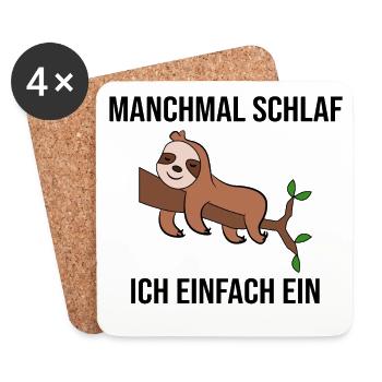 Schlafen Säugetier Dschungel Faultier Statement - Untersetzer (4er-Set) - Weiß - Vorne