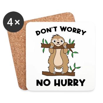 Animal Jungle Statement Sloth Relax Jungle - Coasters (set of 4) - white - Front