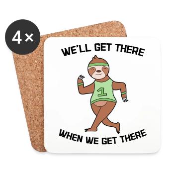 Cool Statement Sloth Slow Jungle Animal - Coasters (set of 4) - white - Front