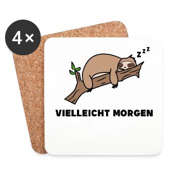 Dschungel Tier Statement Schlafen Faul Säugetier - Untersetzer (4er-Set) - Weiß - Vorne
