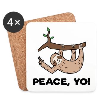paresseux hamac cool déclaration jungle habitant de la jungle - Dessous de verre (lot de 4) - blanc - Devant