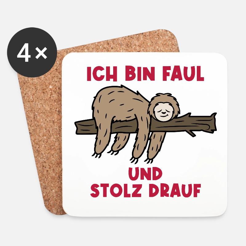 Faultier Humorvoll Statement Urwald Tier Säugetier - Untersetzer (4er-Set) - Weiß