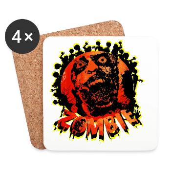 ZOMBIE - Untersetzer (4er-Set) - Weiß - Vorne