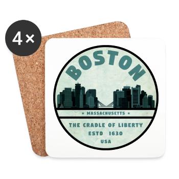 Boston USA - Coasters (set of 4) - white - Front