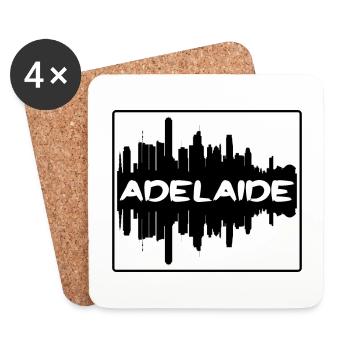 Adelaide Australia Skyline Silhouette Travel Souve - Coasters (set of 4) - white - Front
