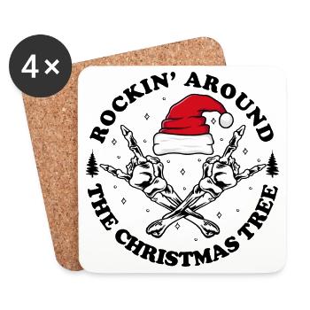 Santa Skull Crossbones - Coasters (set of 4) - white - Front