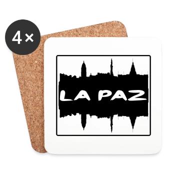 La Paz Bolivien Skyline Silhouette Reise Souvenir - Untersetzer (4er-Set) - Weiß - Vorne