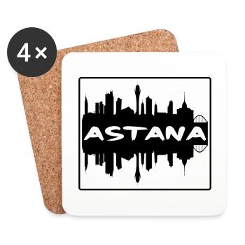 Astana Kazakhstan Skyline Silhouette Travel Souven - Coasters (set of 4) - white - Front
