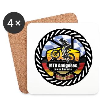 Logo MTB Amigoses freigestellt - Untersetzer (4er-Set) - Weiß - Vorne