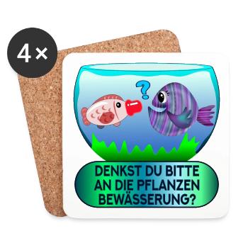 SOJASOßE FISCHFORM - AQUARIUM PFLANZEN - Untersetzer (4er-Set) - Weiß - Vorne