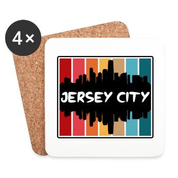 Jersey City New Jersey Usa Skyline Silhouette Trav - Coasters (set of 4) - white - Front