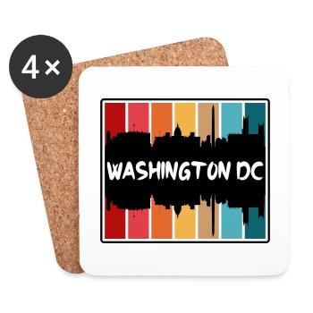 Washington Dc Washington Usa Skyline Silhouette Tr - Untersetzer (4er-Set) - Weiß - Vorne