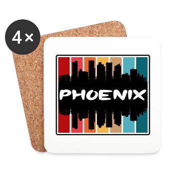 Phoenix Arizona Usa Skyline Silhouette Travel Souv - Coasters (set of 4) - white - Front