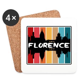 Florenz Italien Skyline Silhouette Reise Souvenir - Untersetzer (4er-Set) - Weiß - Vorne