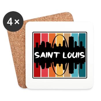 Saint Louis Missouri Usa Skyline Silhouette Travel - Coasters (set of 4) - white - Front