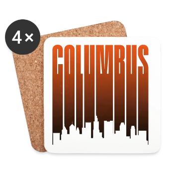 Columbus Skyline Sunset Gradient - Untersetzer (4er-Set) - Weiß - Vorne
