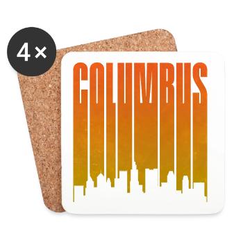 Columbus Sunset Skyline - Coasters (set of 4) - white - Front