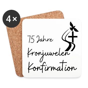 Kronjuwelen-Konfirmation 75 Jahre Jubelkonfirmatio - Untersetzer (4er-Set) - Weiß - Vorne