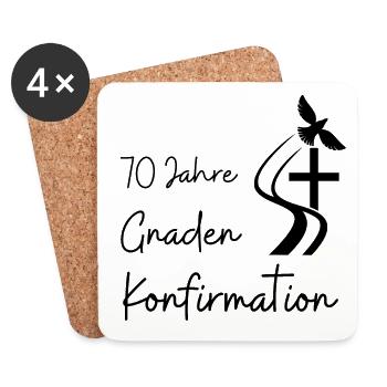 Gnaden Konfirmation 70 Jahre Jubelkonfirmation - Untersetzer (4er-Set) - Weiß - Vorne