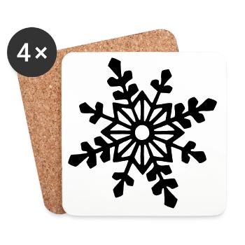 Black snowflake - Coasters (set of 4) - white - Front